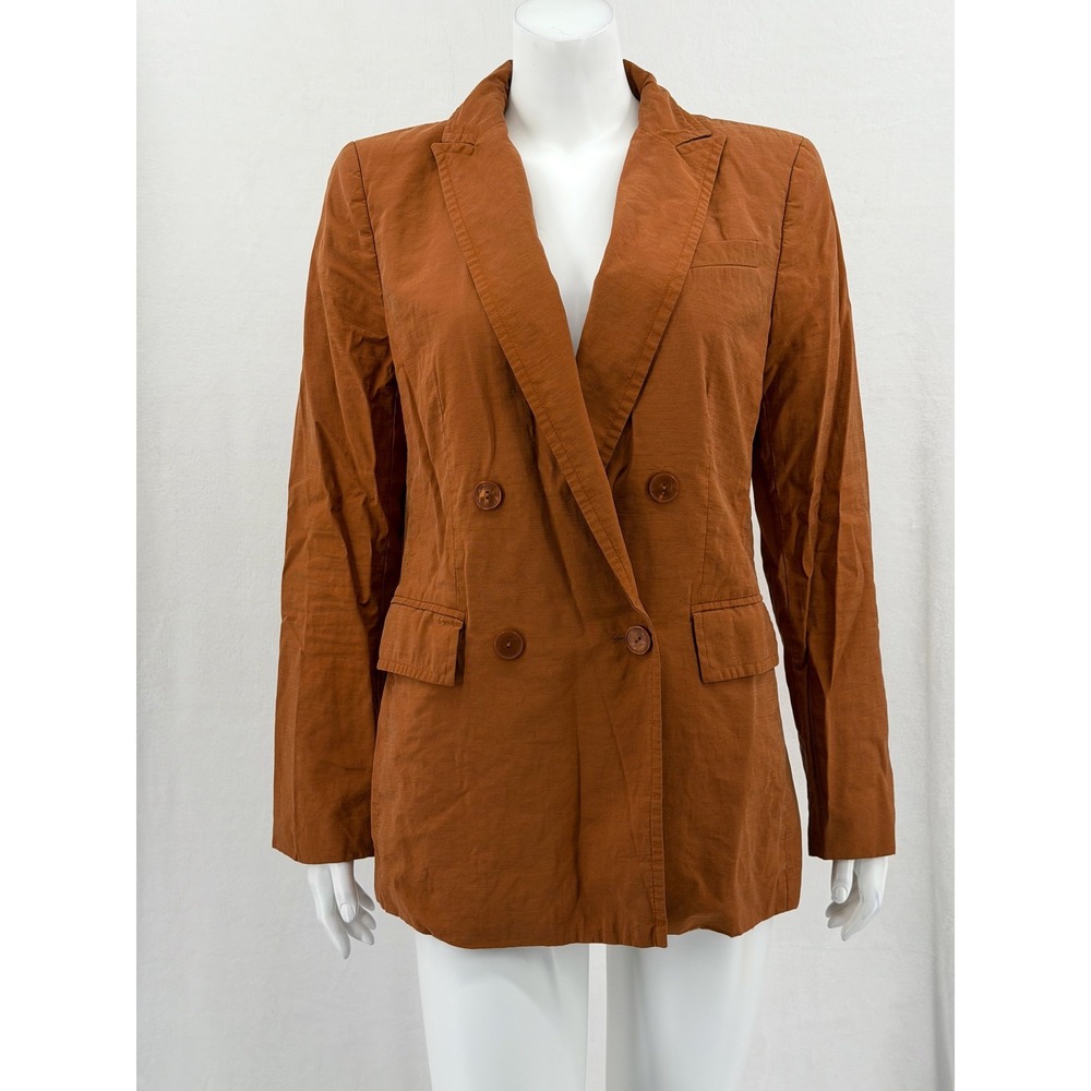 Ann Taylor Blazer Women 10 Rust Burnt Orange Office Classic Preppy Jacket Autumn